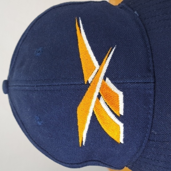 Vintage Y2K Reebok embroidered logo blue & orange casual snap back cap hat - Picture 5 of 7